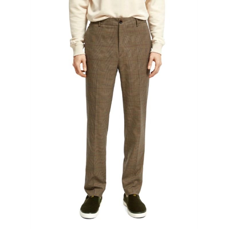 Scotch & Soda Scotch & Soda Taupe Check Slim Tapered Fit Chino Pants 30/32 Size US 30 / EU 46 - 1 Thumbnail