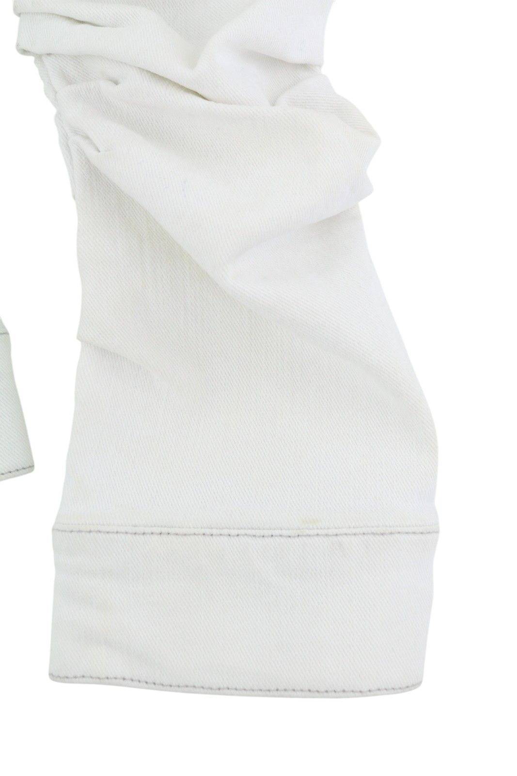 R13 KELSEY SHIRRING DENIM M Ibrooke White Shoulder Pads 86173 Size M / US 6-8 / IT 42-44 - 7 Thumbnail