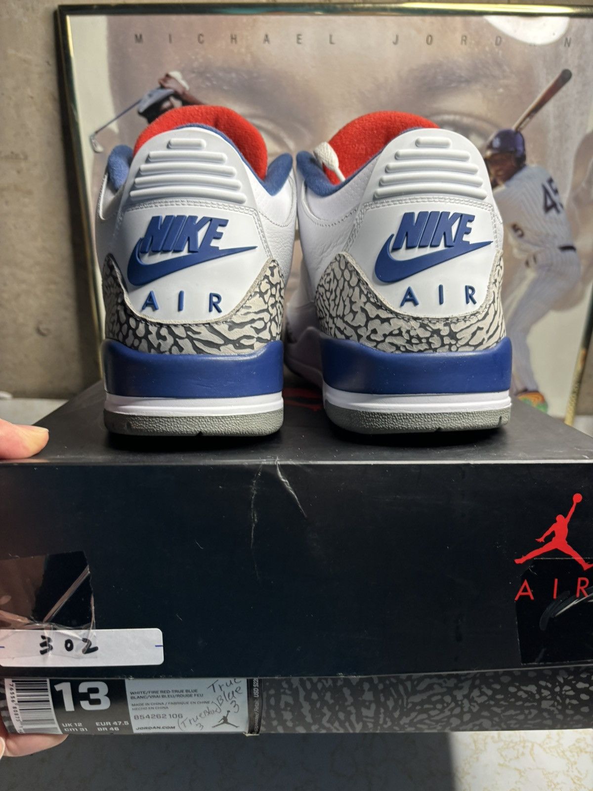 Jordan Brand Air Jordan 3 Retro OG True Blue 2016 Size US 13 / EU 46 - 7 Thumbnail