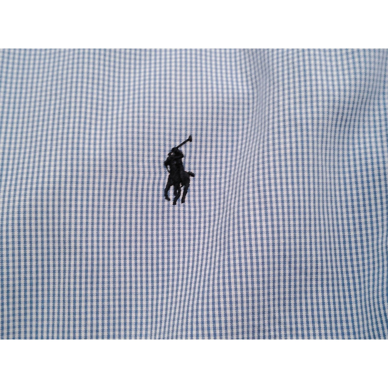 Ralph Lauren Ralph Lauren Custom Fit Blue Micro Checked Button Down Shirt Size US XL / EU 56 / 4 - 5 Thumbnail
