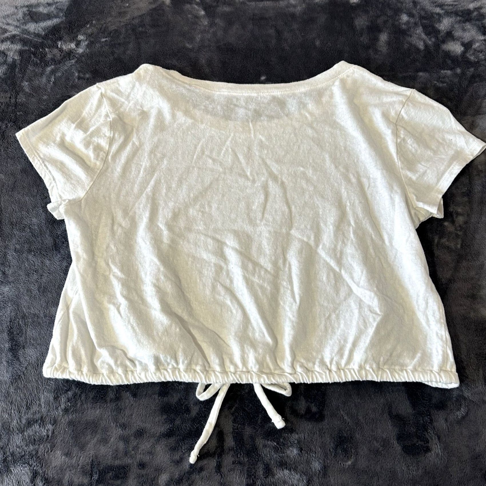 Vintage Aero Cropped Top Shirt Women Medium White Short Sleeve Wide Neck 2020 Size M / US 6-8 / IT 42-44 - 2 Thumbnail