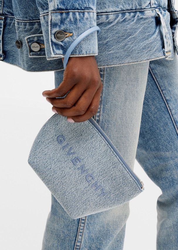 Givenchy o1srvl11e0125 Size: OS / Mini Denim Pouch in Blue Size ONE SIZE - 2 Thumbnail