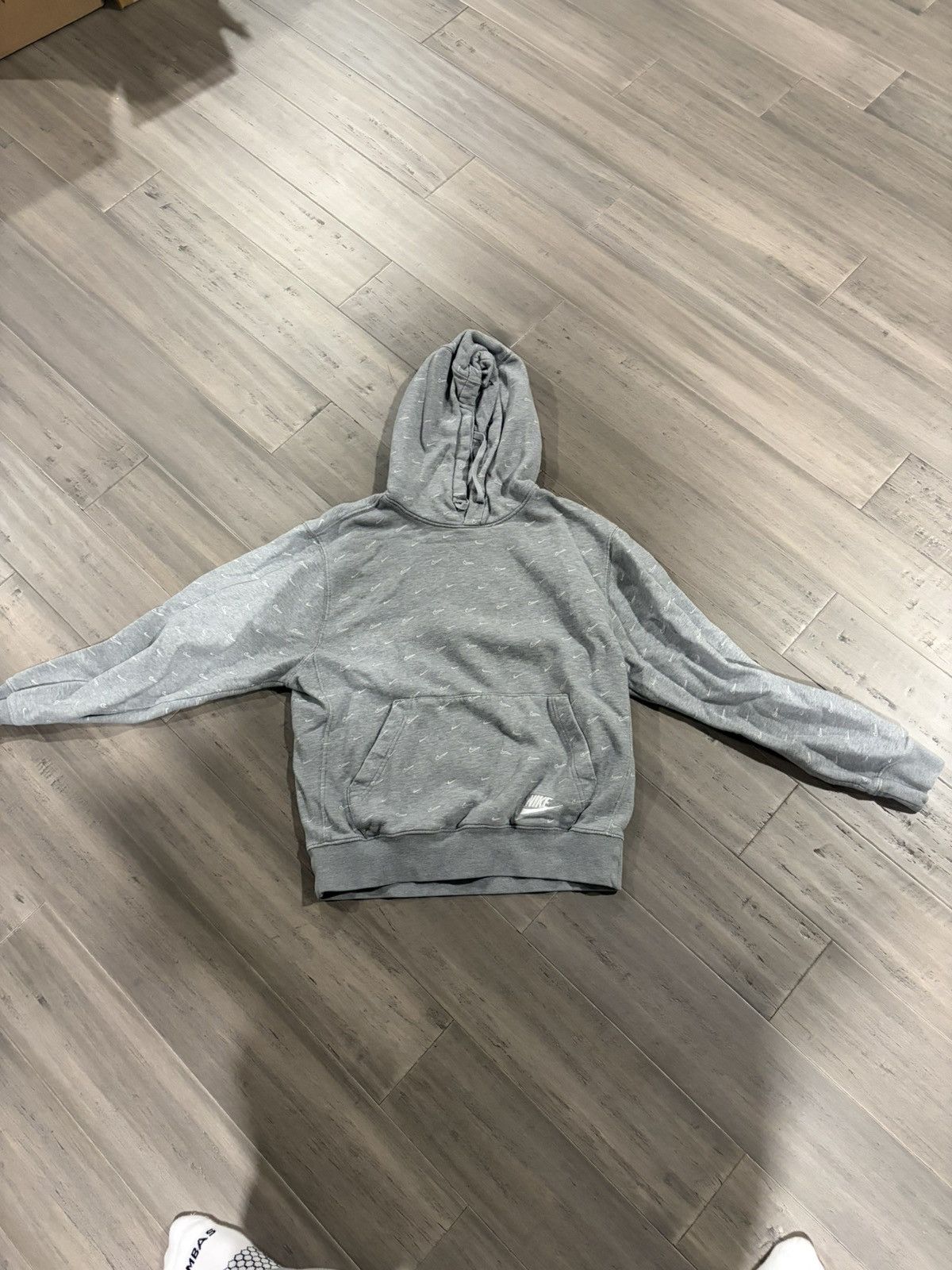 Nike Grey Nike Checks Hoodie Size US S / EU 44-46 / 1 - 1 Thumbnail