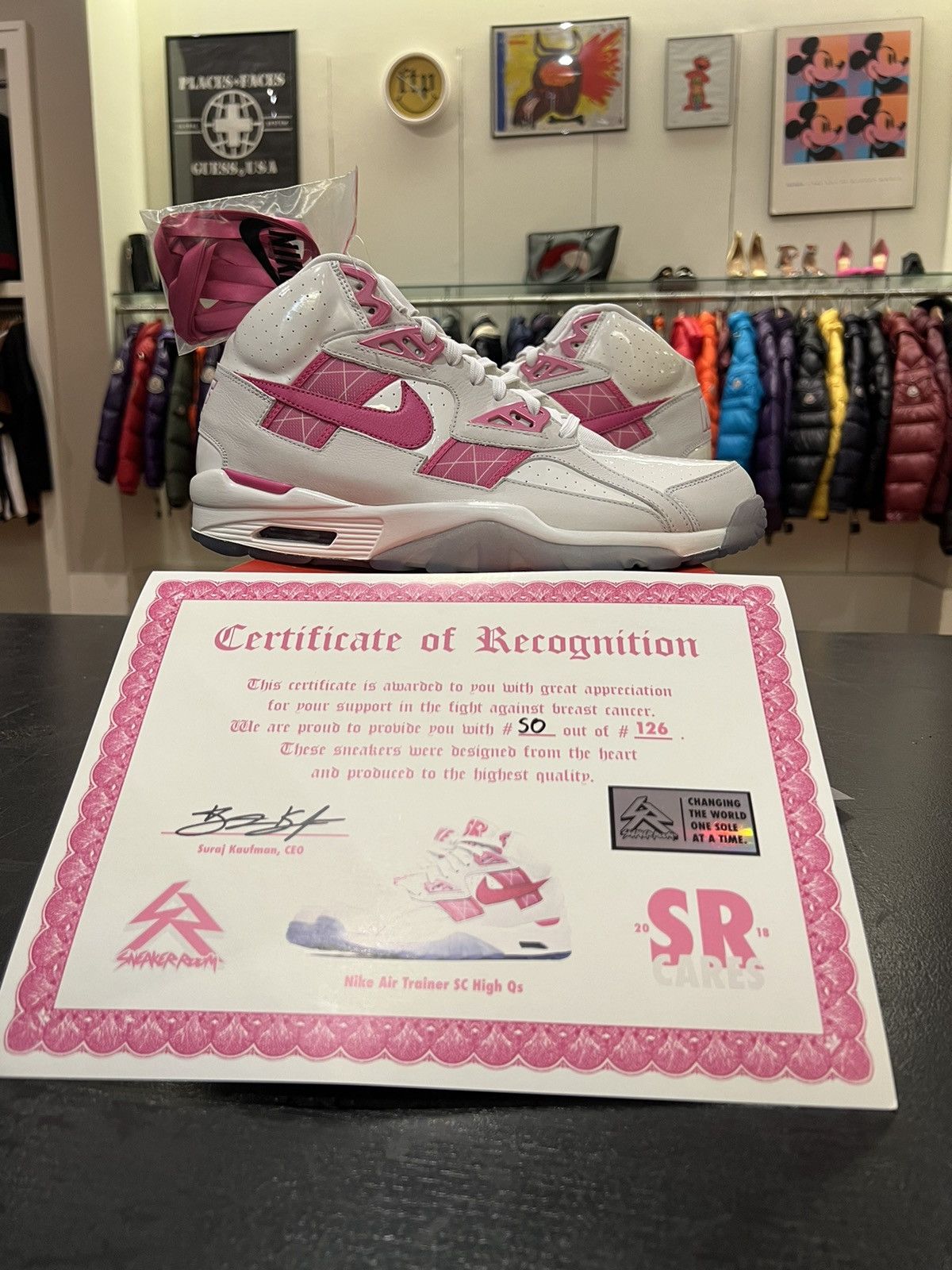 Nike Nike Air Trainer SC High SR Cares Breast Cancer Awareness Size US 13 / EU 46 - 11 Thumbnail