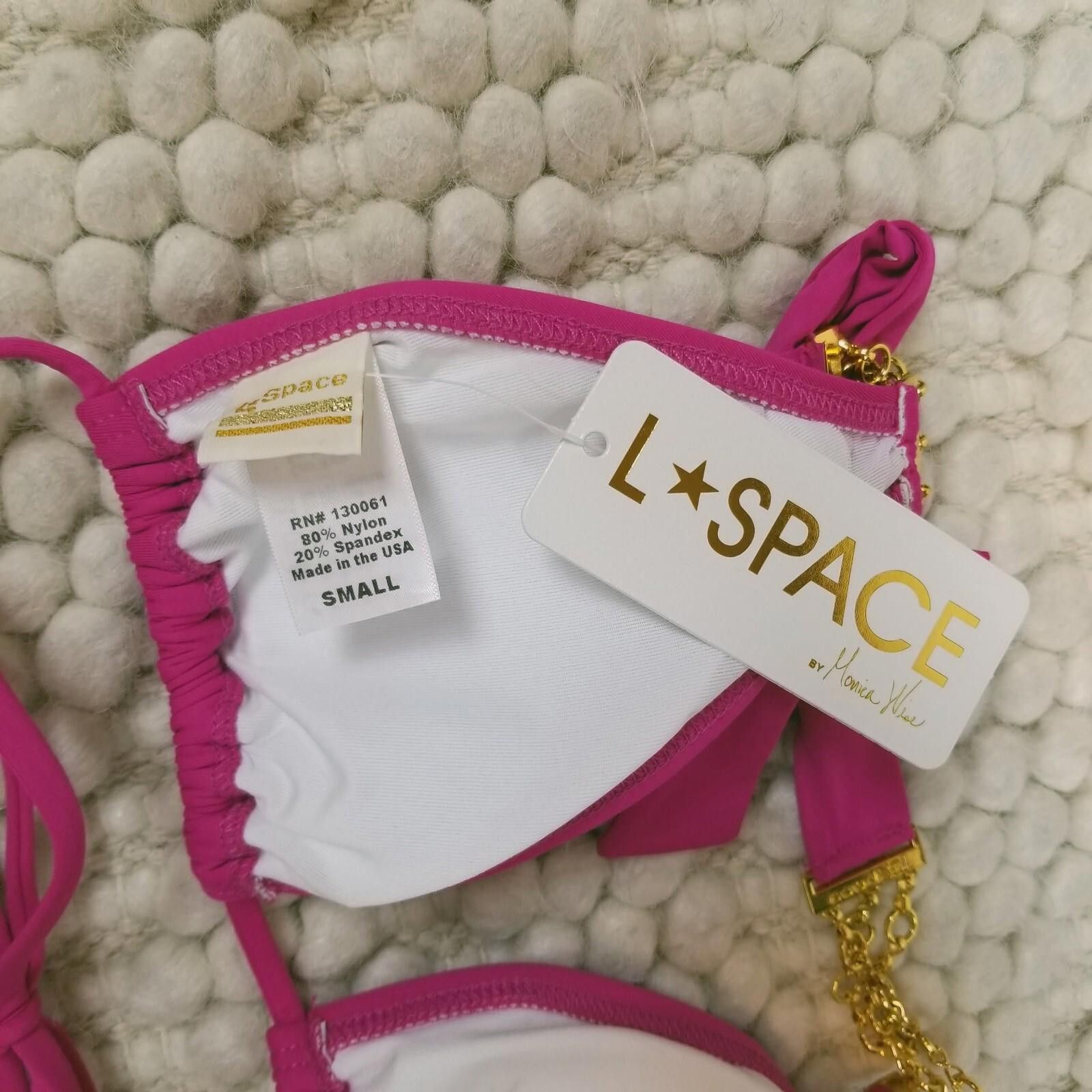 Other NWT L*Space Fuchsia Pink Bikini Gold Chain Size ONE SIZE - 7 Thumbnail