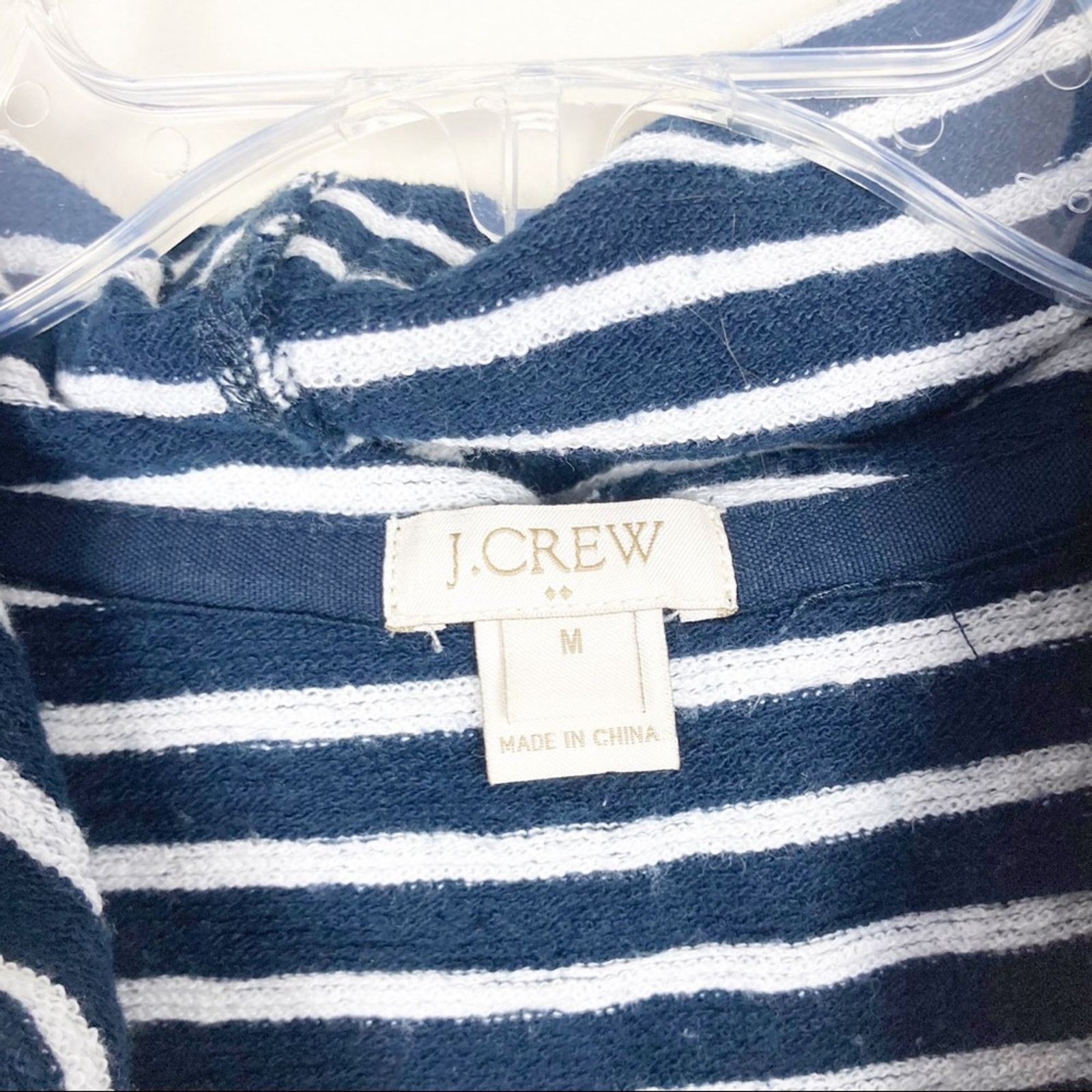 J.Crew J. Crew Navy White Striped Cowl Neck Sweater Sz M Size M / US 6-8 / IT 42-44 - 4 Thumbnail