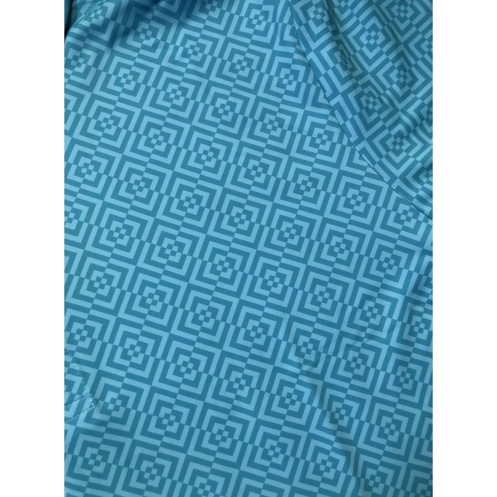 Vintage Druids Polo Shirt Mens XL Blue Geometric Pattern Golf Performance Lightweight Top Size US XL / EU 56 / 4 - 6 Thumbnail