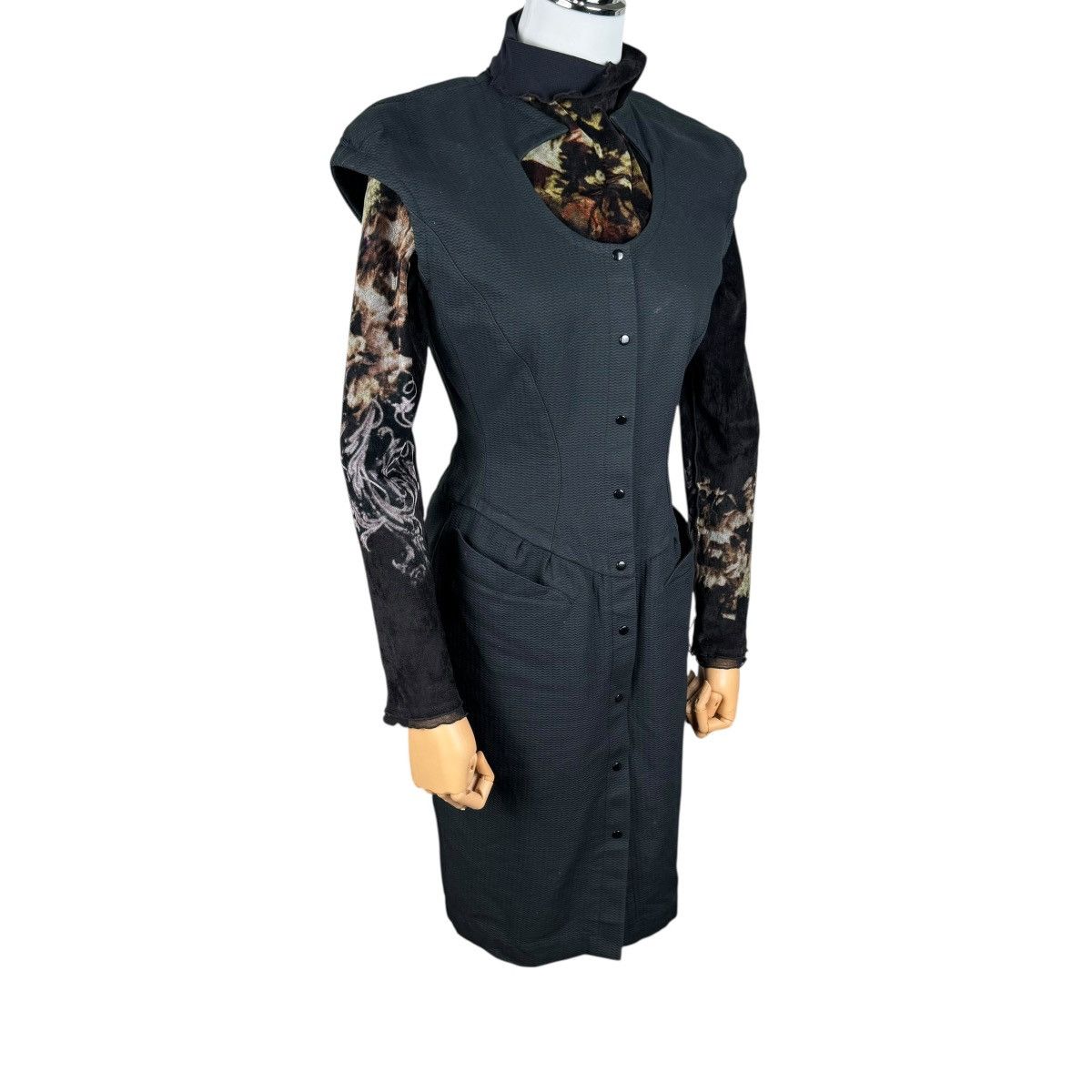 Thierry Mugler 🌟THIERRY MUGLER DRESS SNAP BUTTON SLEEVELESS Size S / US 4 / IT 40 - 2 Thumbnail