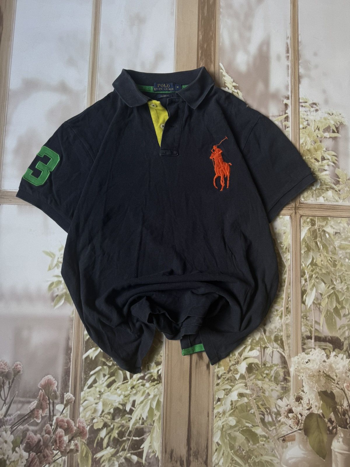 Polo Ralph Lauren Polo Ralph Lauren Big Pony Navy Polo with Neon Accents Size US M / EU 48-50 / 2 - 1 Thumbnail