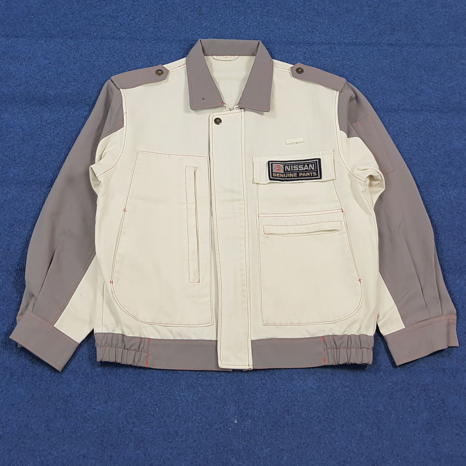 Japanese Brand Vintage NISSAN Mechanic Jacket JDM Patches Workwear C293N7 Size US M / EU 48-50 / 2 - 3 Thumbnail