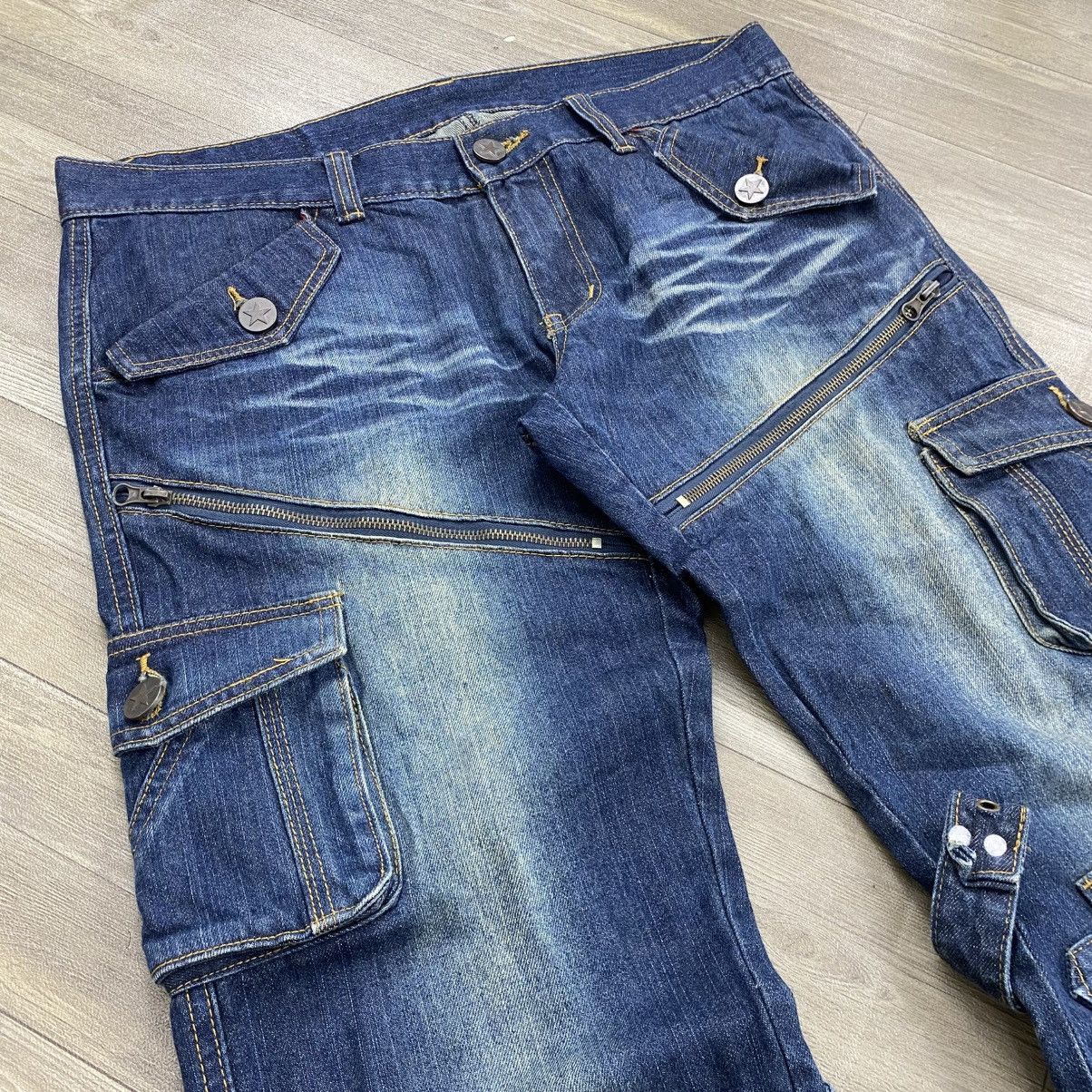 Japanese Brand 2000s Tornado Mart Lgb Goa Faded Bondage Flared Jeans Y2K Size US 32 / EU 48 - 3 Thumbnail