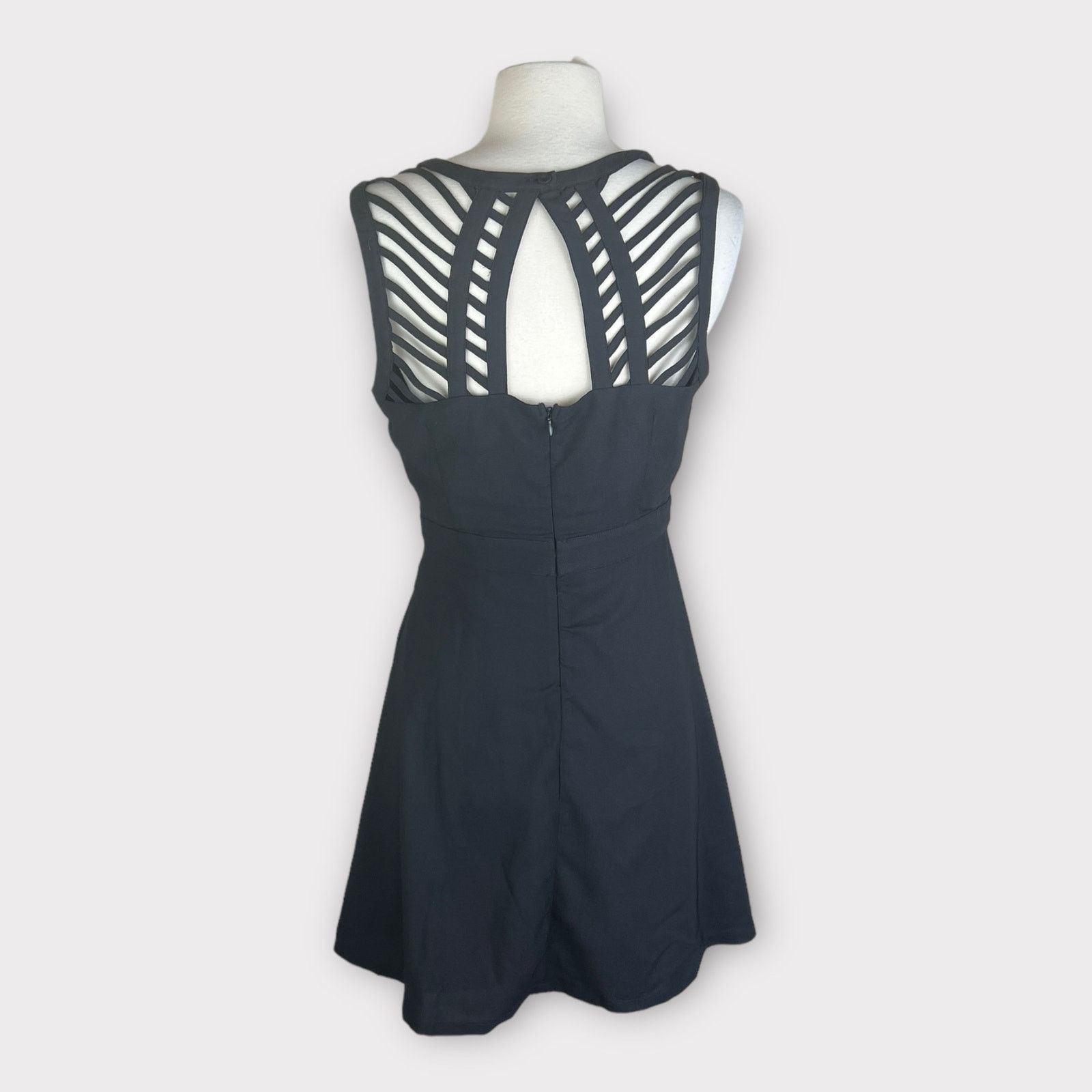 Nordstrom Love Riche | NWT Black Cutout Caged Skater Dress | Medium Size M / US 6-8 / IT 42-44 - 3 Thumbnail