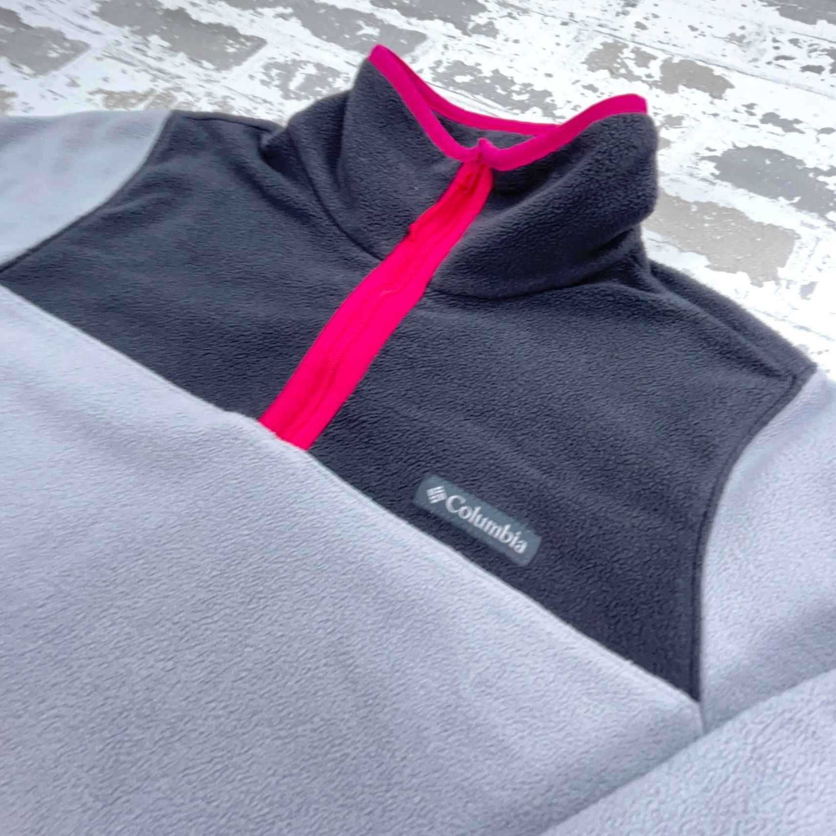 Layer 8 Columbia Pullover Sweater Women Small Gray Fleece 1/4 Zip Casual Travel Size S / US 4 / IT 40 - 3 Thumbnail