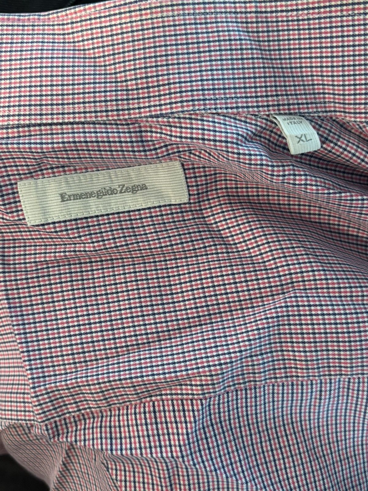 Ermenegildo Zegna Ermenegildo Zegna Pink and Blue Fine Plaid Button Up Shirt Size US XL / EU 56 / 4 - 4 Thumbnail