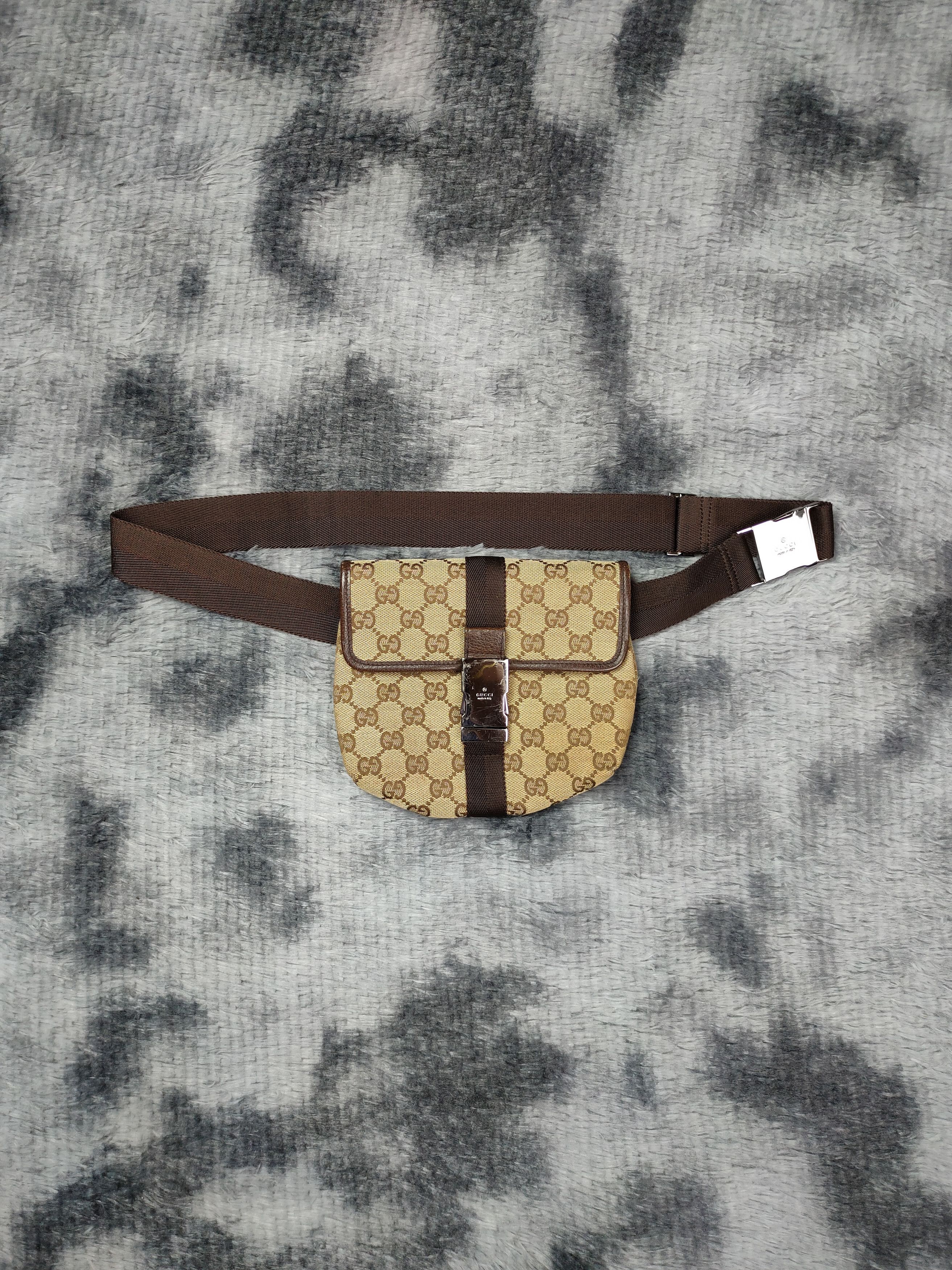 image of Gucci - Monogram Canvass Belt Bag in Light Brown, Women's