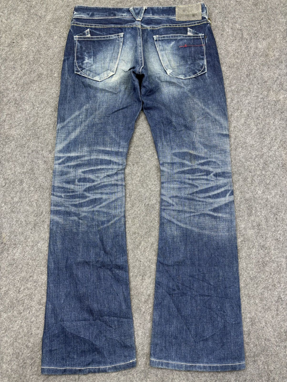 Vanquish 💥Flare💥Vanquish Crazy Fades Low Rise Spiky Flare Denim K1 Size US 32 / EU 48 - 14 Thumbnail