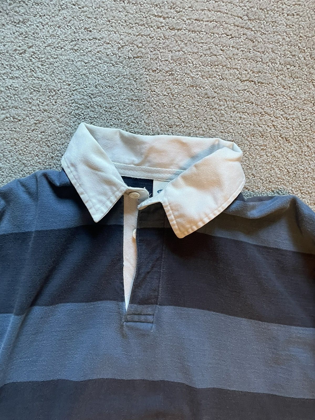 Vintage Monochrome blue striped polo long sleeve Size US L / EU 52-54 / 3 - 2 Thumbnail