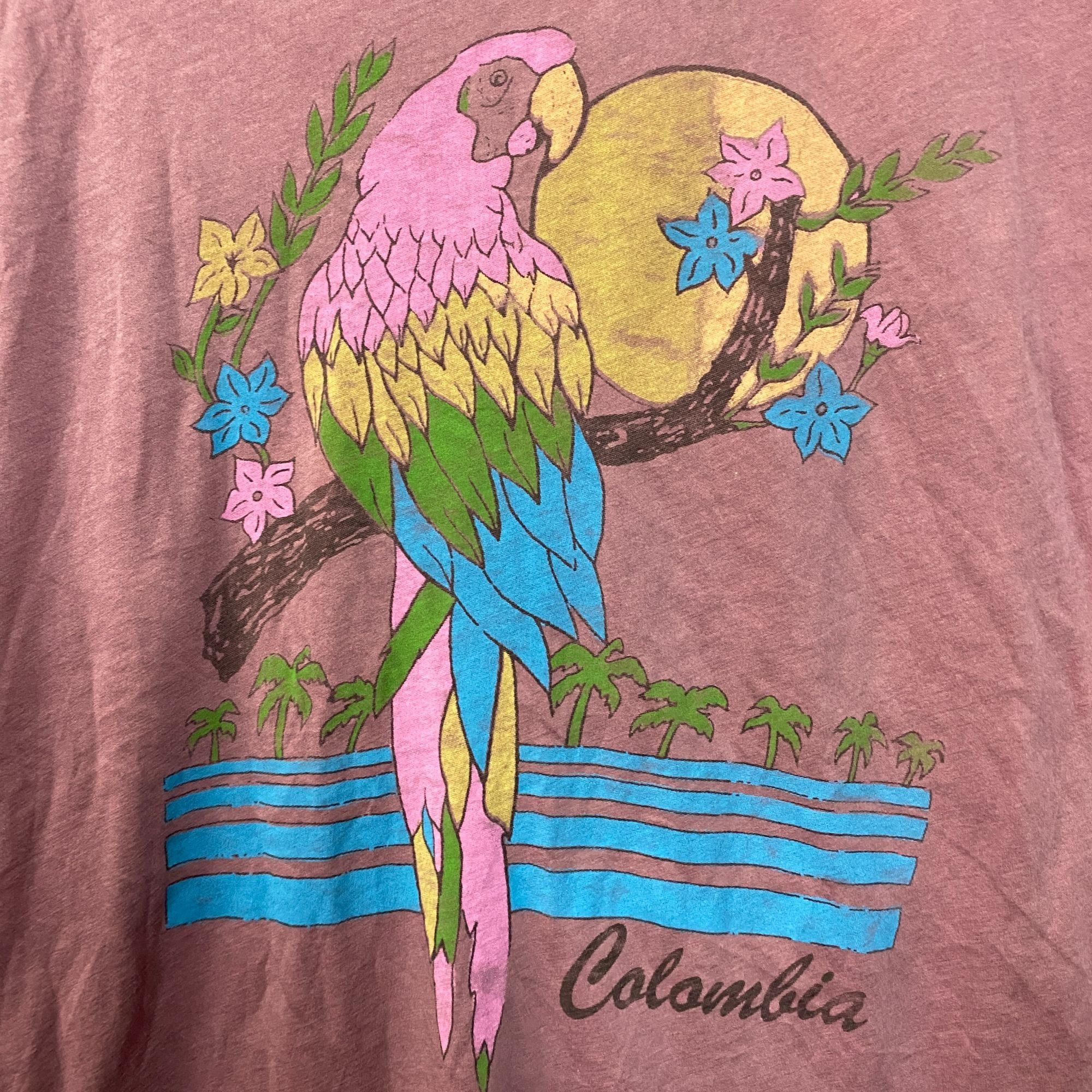 Junk Food Colombia Tourism Parrots Beaches Tropical Flowers Tee Extra Size US XS / EU 42 / 0 - 2 Thumbnail