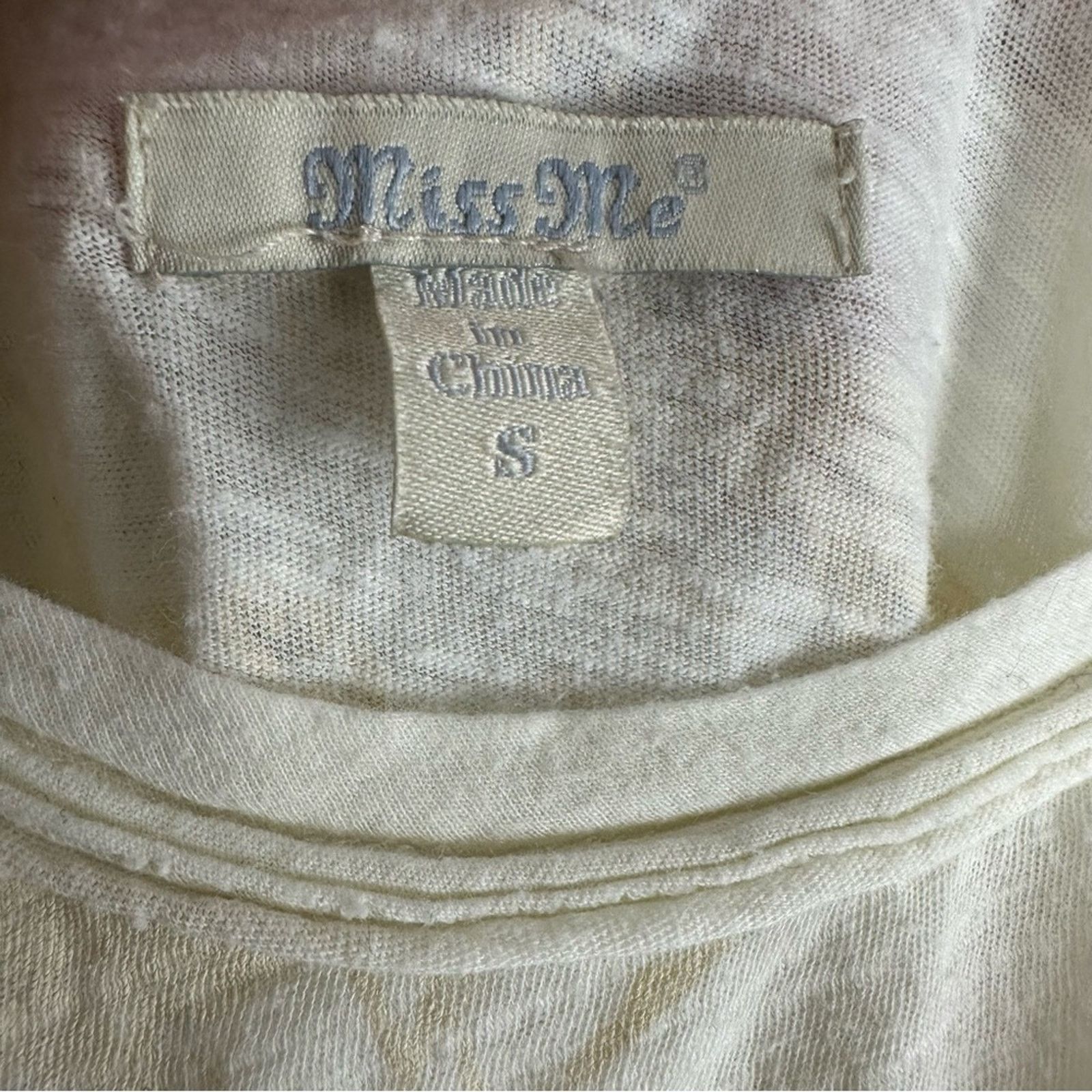 Miss Me Y2K Miss Me Embroidered Vintage Distressed Cream Tank Small Size S / US 4 / IT 40 - 2 Thumbnail