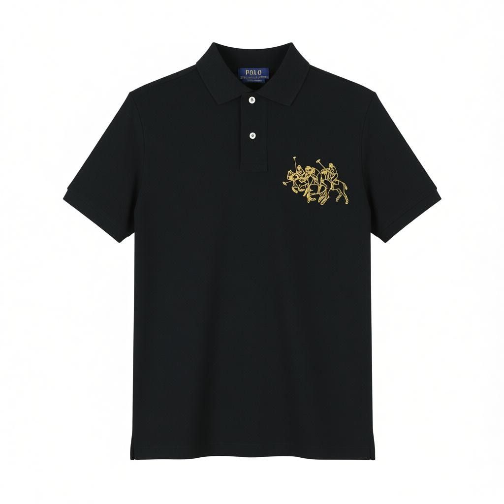 Ralph Lauren CUSTOM SLIM FIT S Black Cotton Embroidered 87897 Size US S / EU 44-46 / 1 - 1 Thumbnail