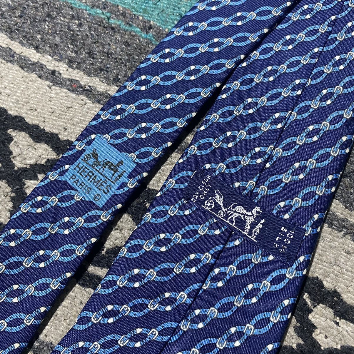 Hermes Hermes Chain Pattern Tie Size ONE SIZE - 4 Thumbnail