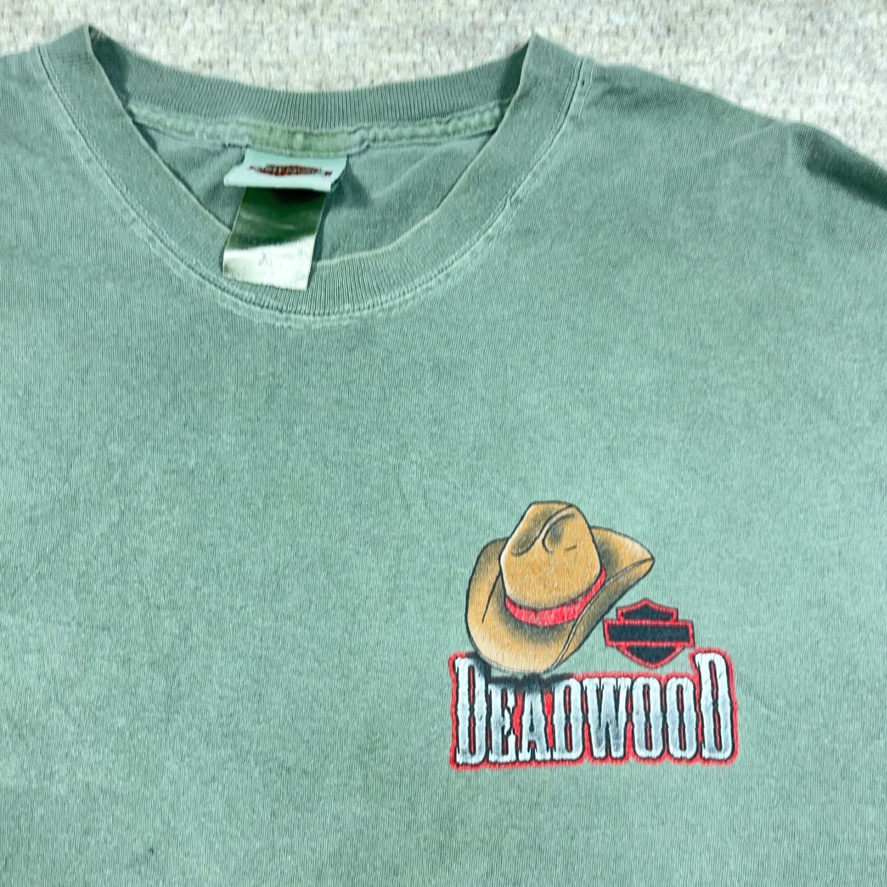 Harley Davidson VINTAGE Harley-Davidson Shirt Men XL Green 80s Retro Logo Graphic Print Short Sleeve T-Shirt Size US XL / EU 56 / 4 - 6 Thumbnail