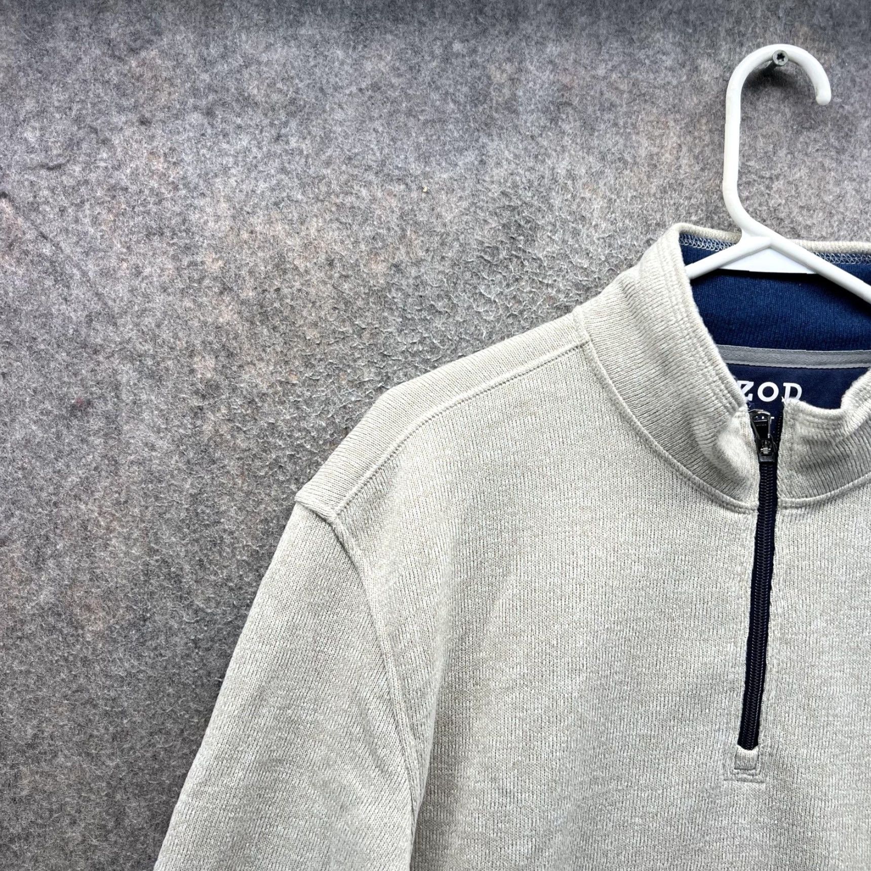 Izod IZOD Sweatshirt Mens Large Beige 1/4 Zip Fleece Pullover Advantage Performance Mock Neck Long Sleeve Regular Size L Size US L / EU 52-54 / 3 - 7 Thumbnail