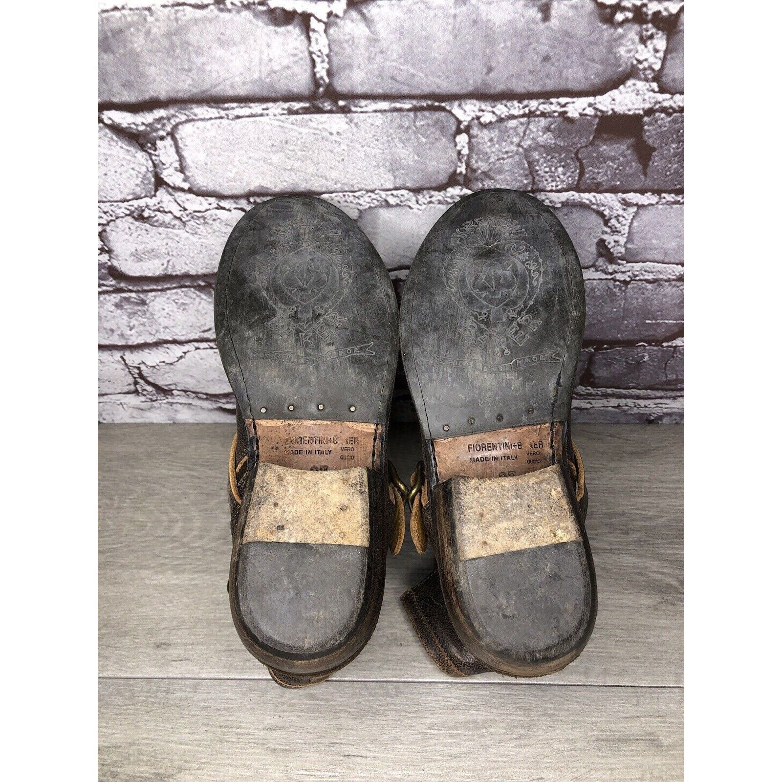 Fiorentini + Baker Fiorentini + Baker Brown Leather Side Zip Buckle Ankle Boots Size US 7 / IT 37 - 15 Thumbnail