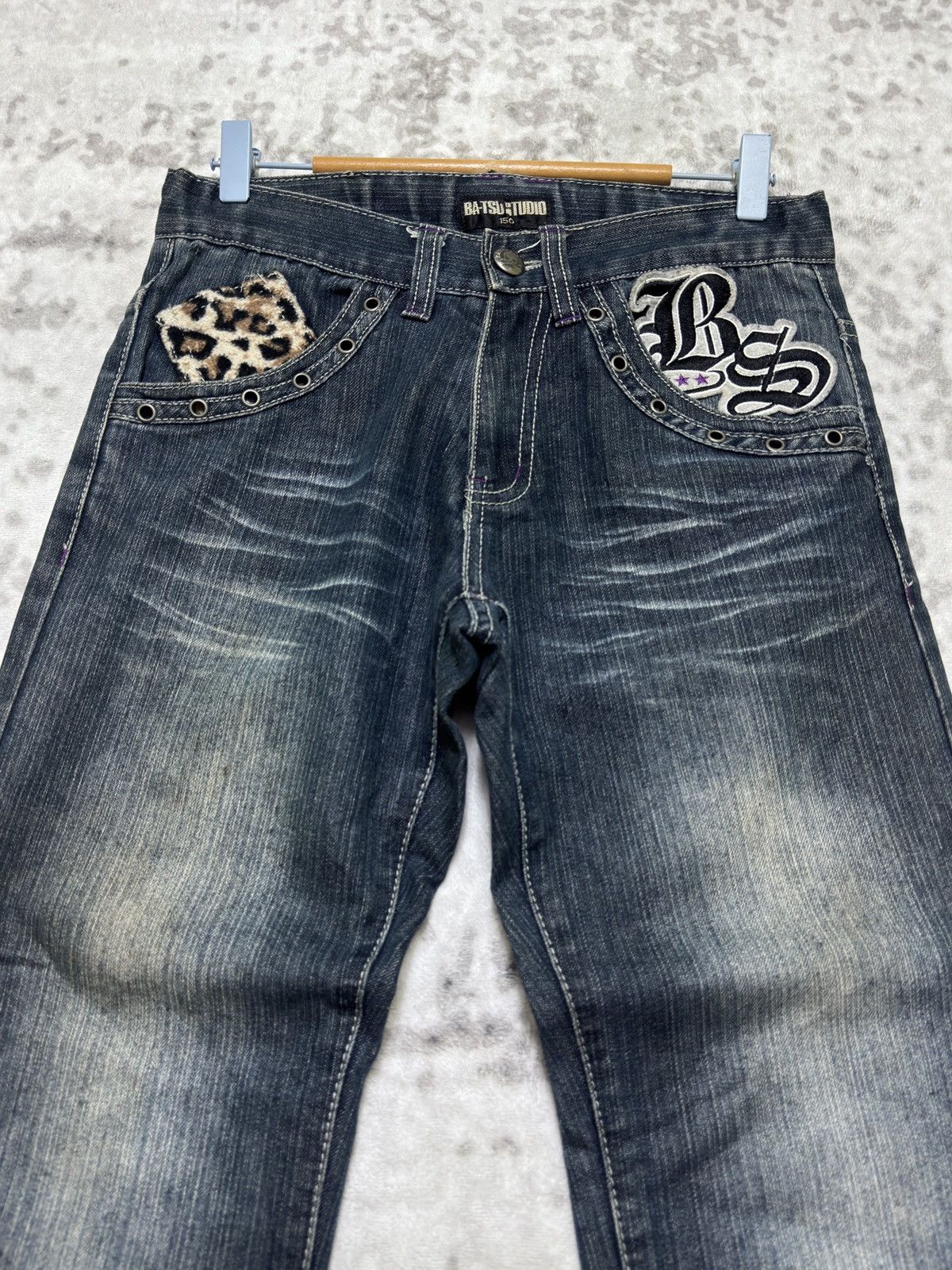 Hysteric Glamour Ba-tsu Studio Union Jack Pocket Distressed Straight Denim Size US 29 - 3 Thumbnail