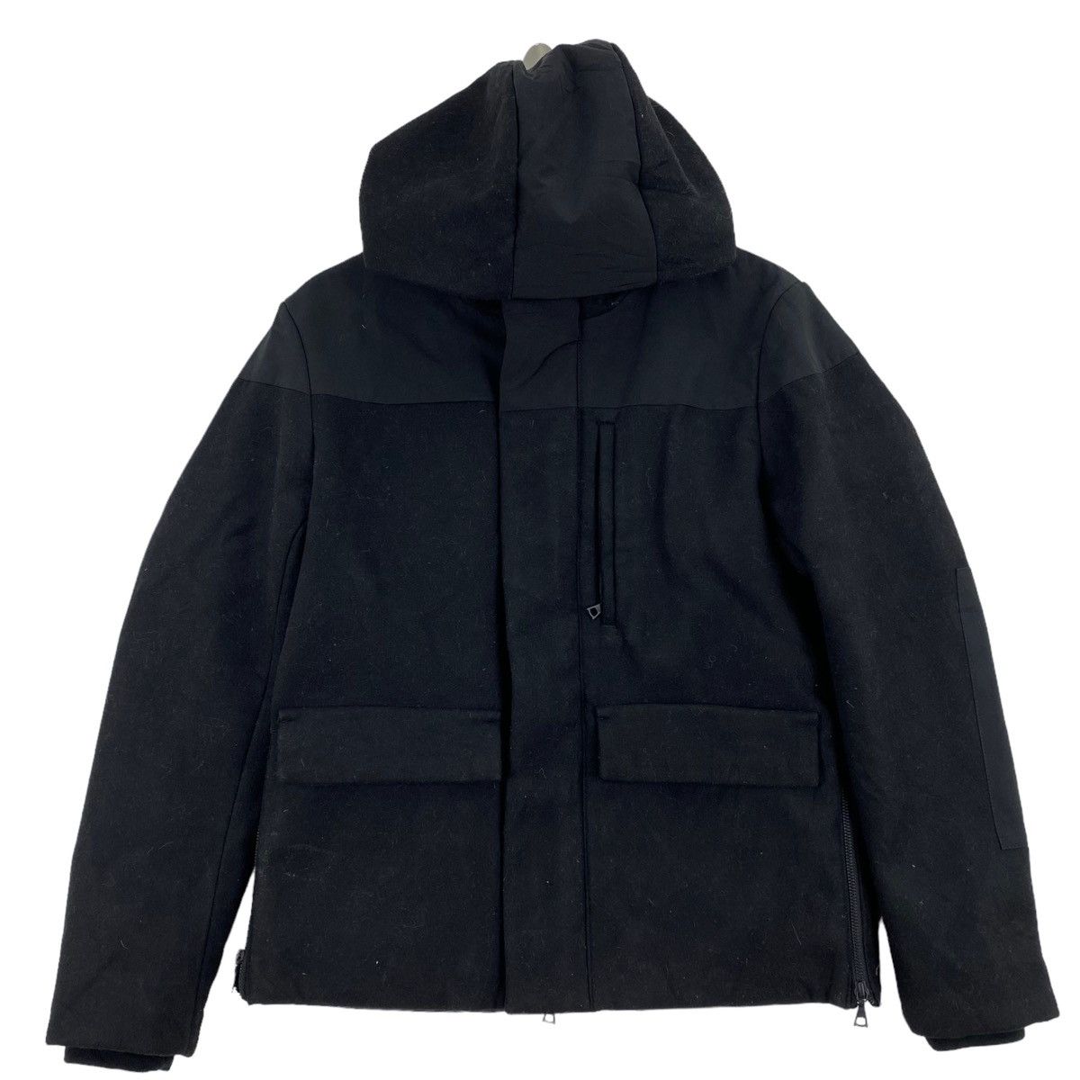 Global Work × Japanese Brand GLOBAL WORK Japanese Brand Multi Pockets Black Wool Hooded Size US M / EU 48-50 / 2 - 1 Thumbnail