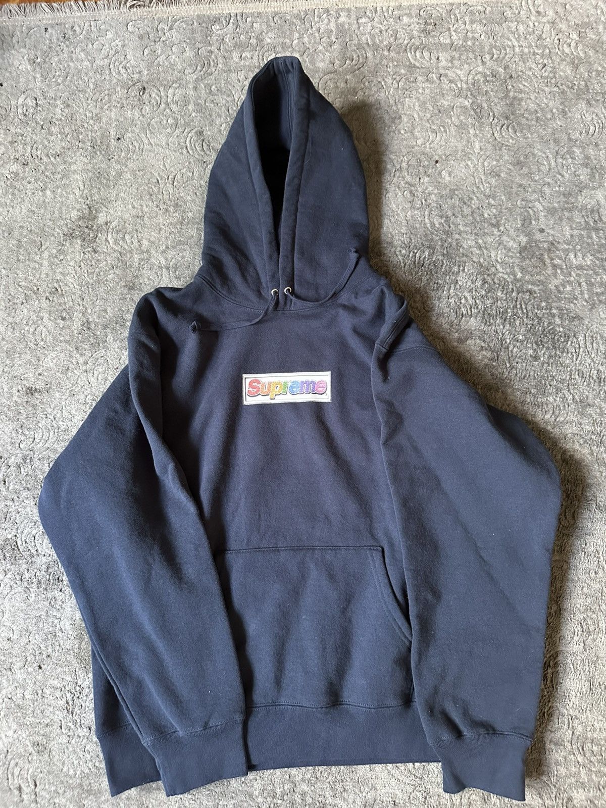 Supreme Supreme Bling Box Logo Hooded Sweatshirt Navy New Size US M / EU 48-50 / 2 - 1 Thumbnail