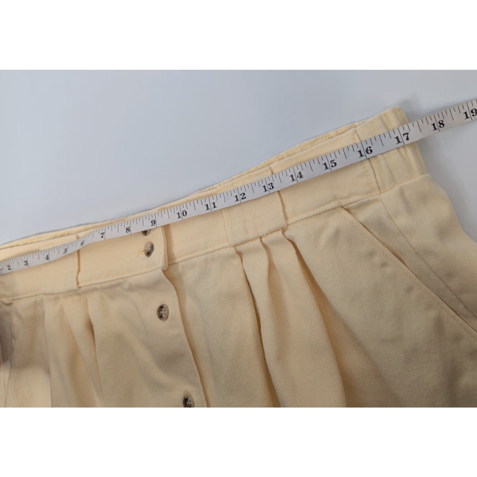 Orvis VINTAGE Orvis Skirt Size 16P Twill Button A Line Yellow Pleated USA Made Cottage Size 38" / US 16 / IT 52 - 7 Thumbnail