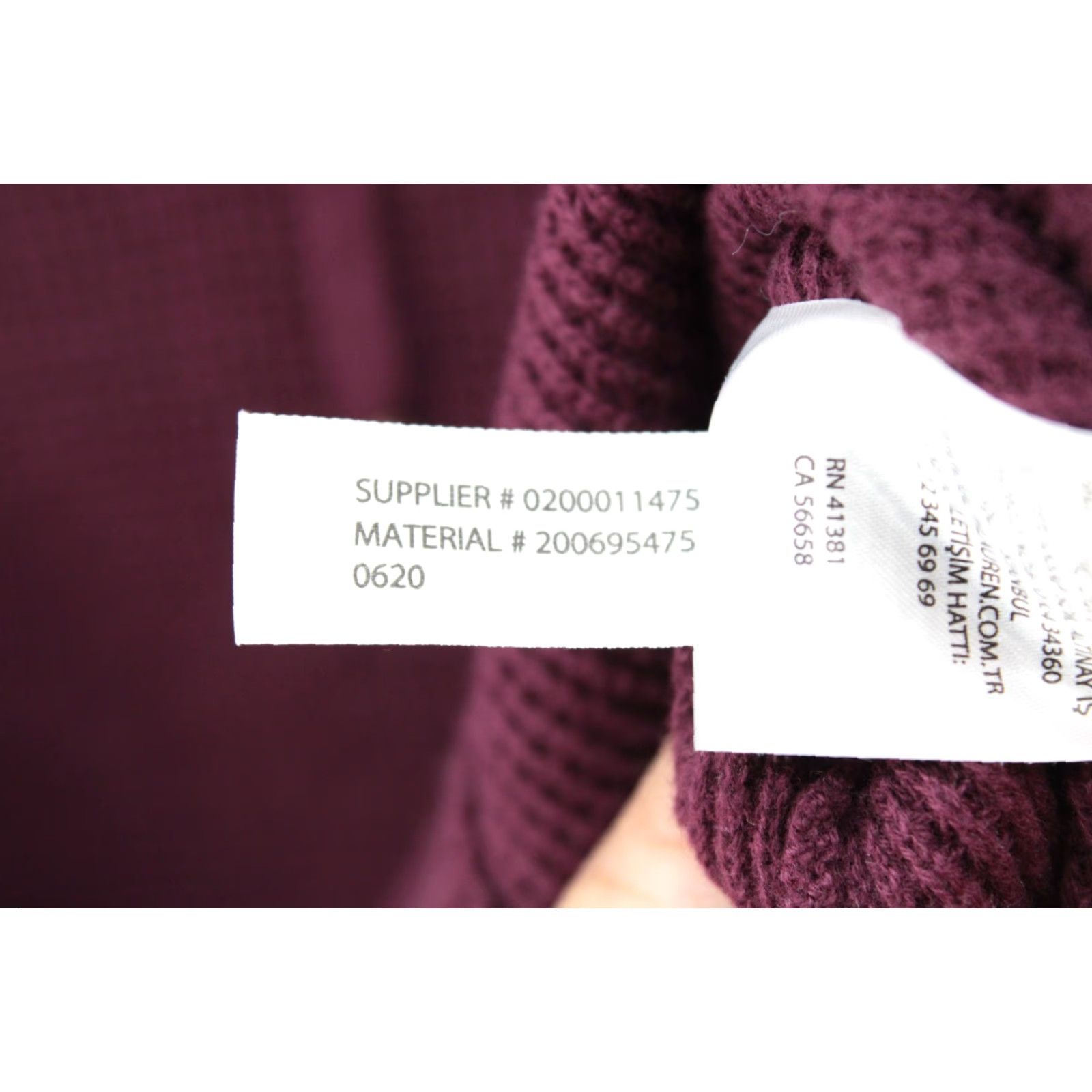 Ralph Lauren Lauren Ralph Lauren Hoodie Women's Waffle Knit Medium Burgandy Drawstring Hood Size M / US 6-8 / IT 42-44 - 5 Thumbnail