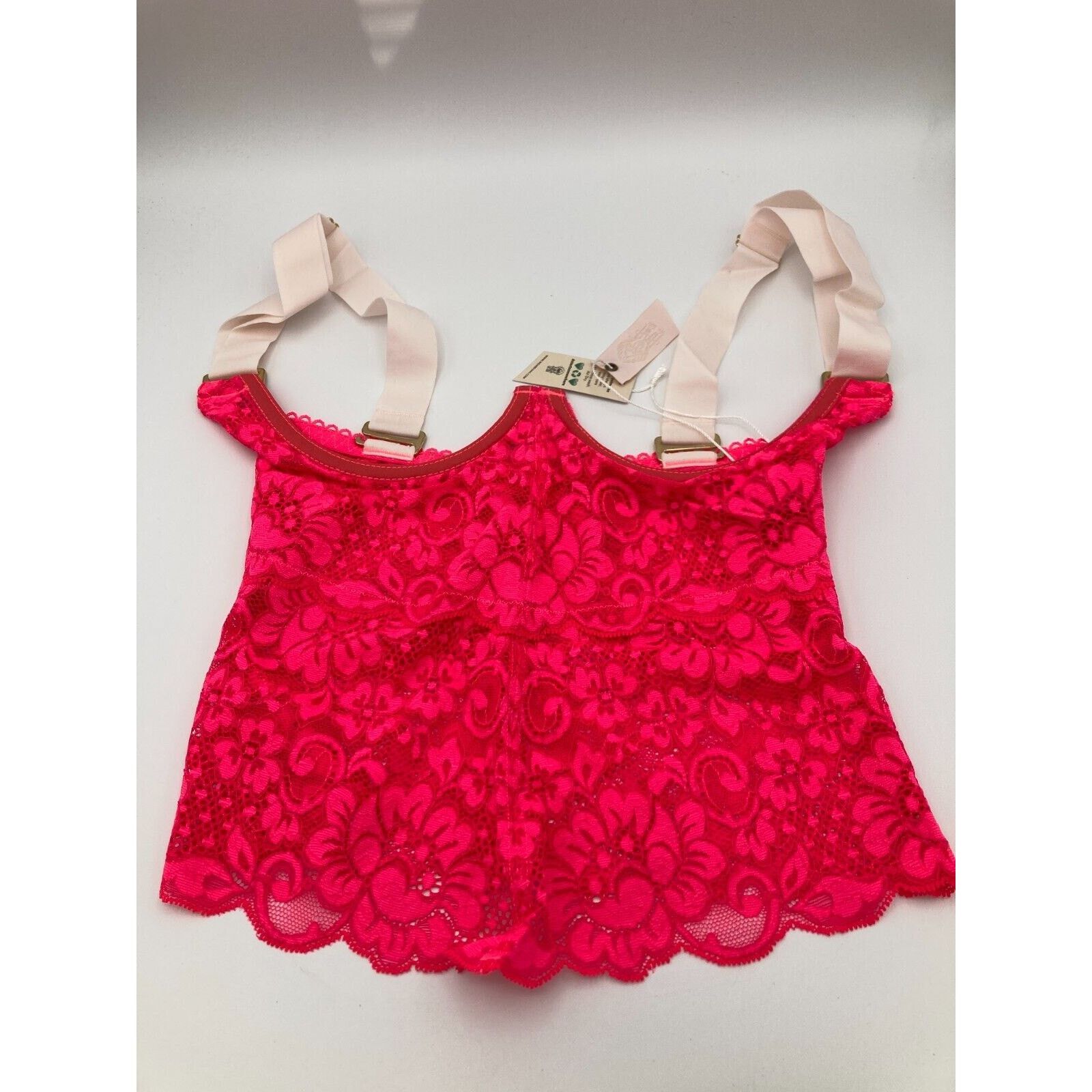 Free People We Are HAH Free People Bust a Move Hot Pink Lace Bustier XS Size ONE SIZE - 2 Thumbnail