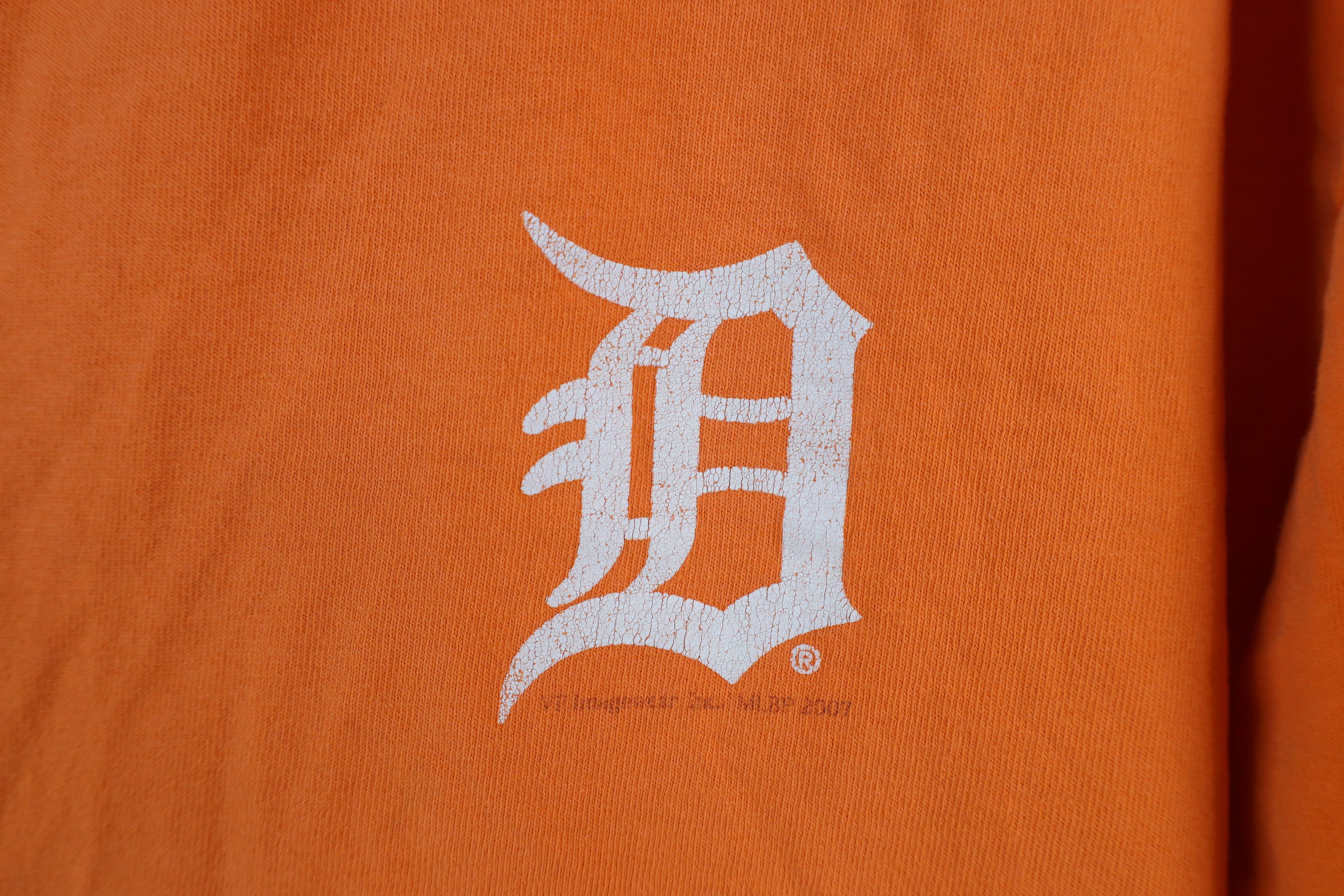 Vintage Vintage Y2K English D Detroit Tigers Baseball T-Shirt Orange Size US XL / EU 56 / 4 - 4 Thumbnail