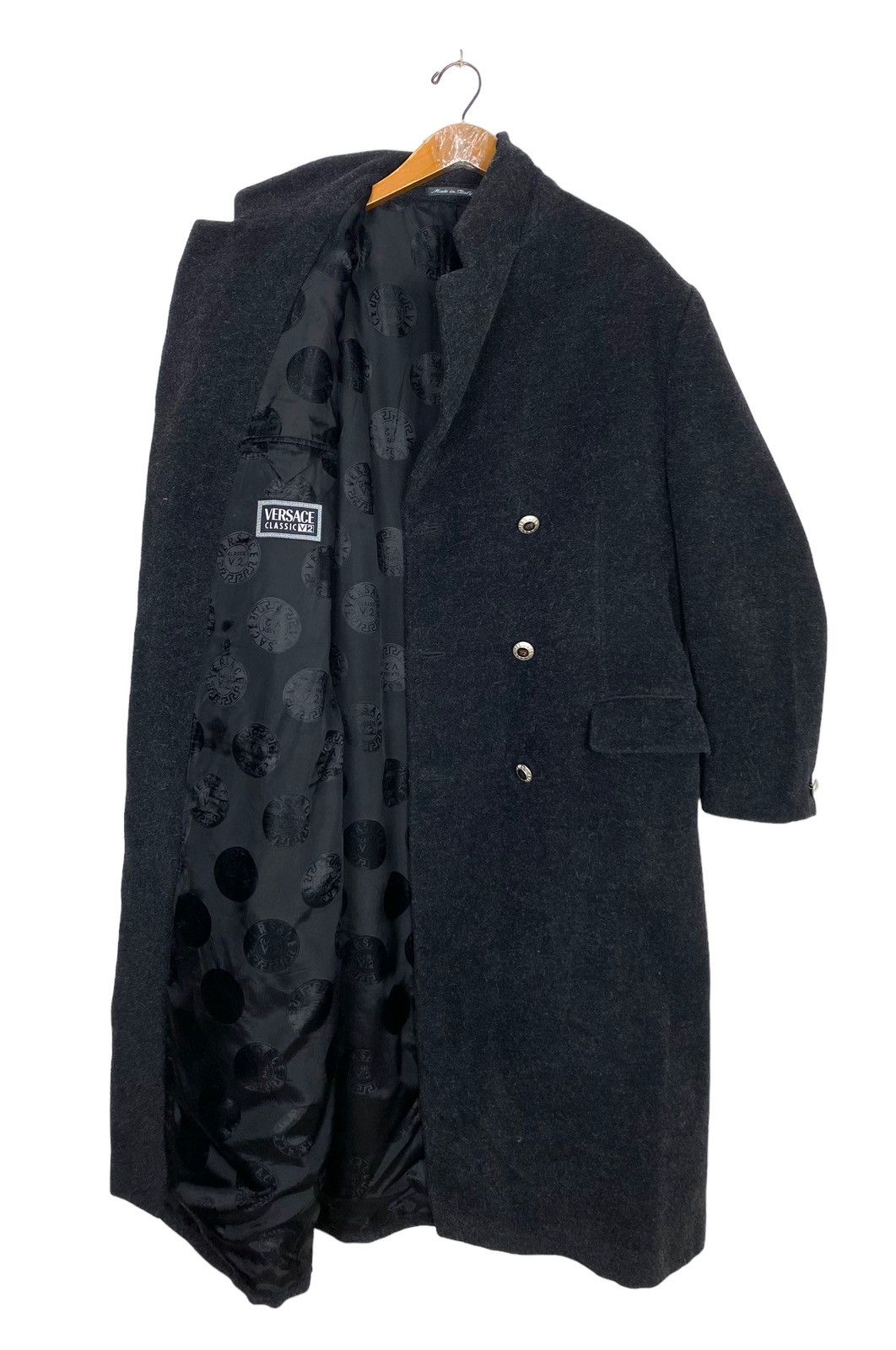 Versace Rare‼️ Vintage Versace Classic V2 Wool Long Coat Made Italy Size US L / EU 52-54 / 3 - 1 Thumbnail
