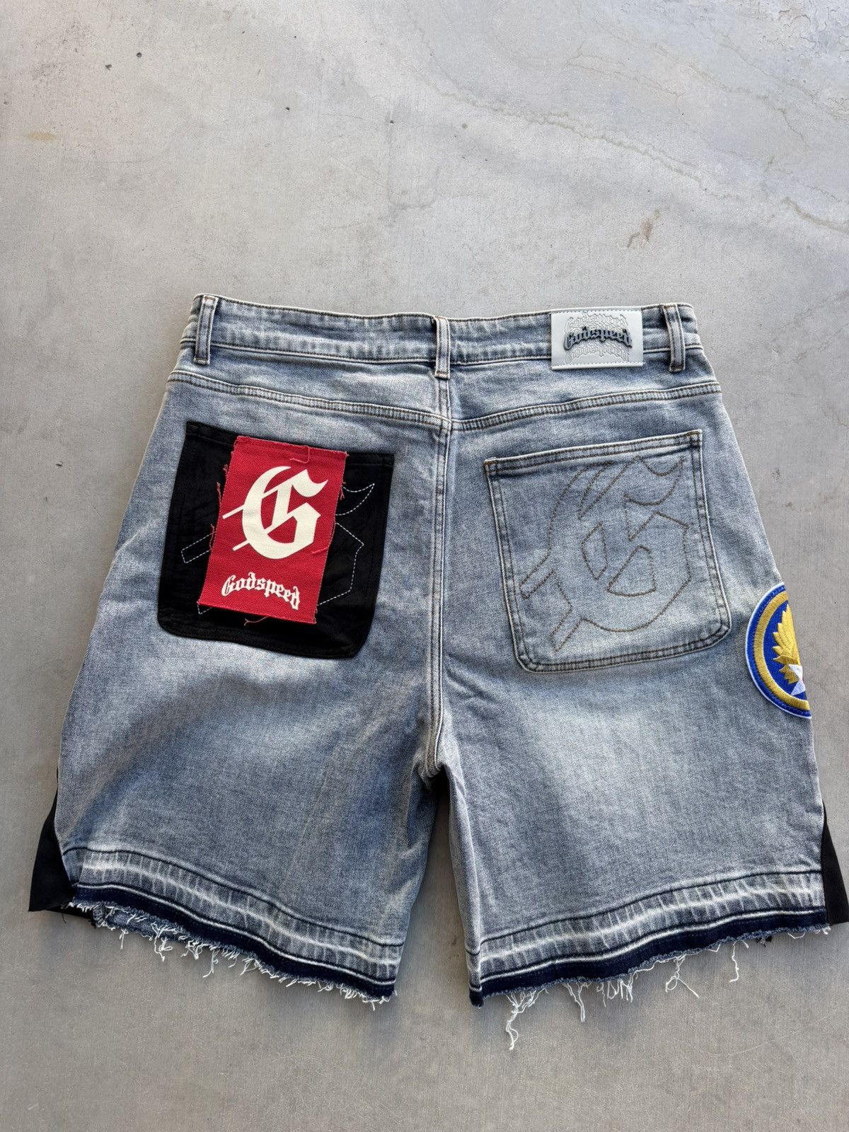 Godspeed Godspeed Patchwork Denim Shorts Blue V2 Men’s Streetwear 36 Size US 36 / EU 52 - 2 Thumbnail