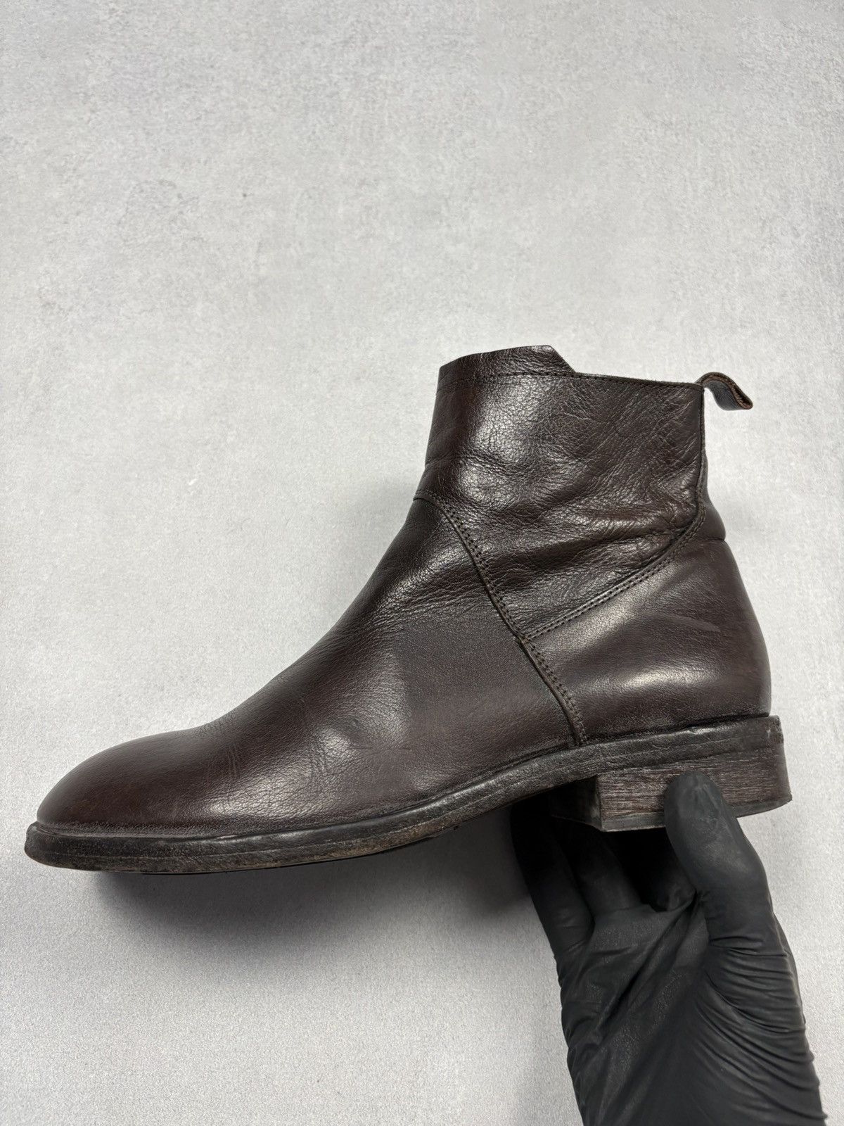 MoMA MOMA Handmade Distressed Brown Leather Zip Ankle Boots EU 41 Size US 8 / EU 41 - 5 Thumbnail