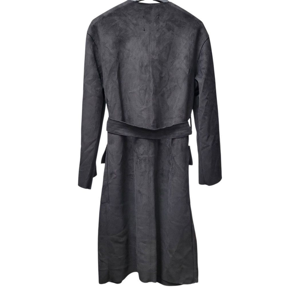 Mango MNG Basics/MANGO Women's Collarless Belted Faux Suede Black Size XS / US 0-2 / IT 36-38 - 3 Thumbnail