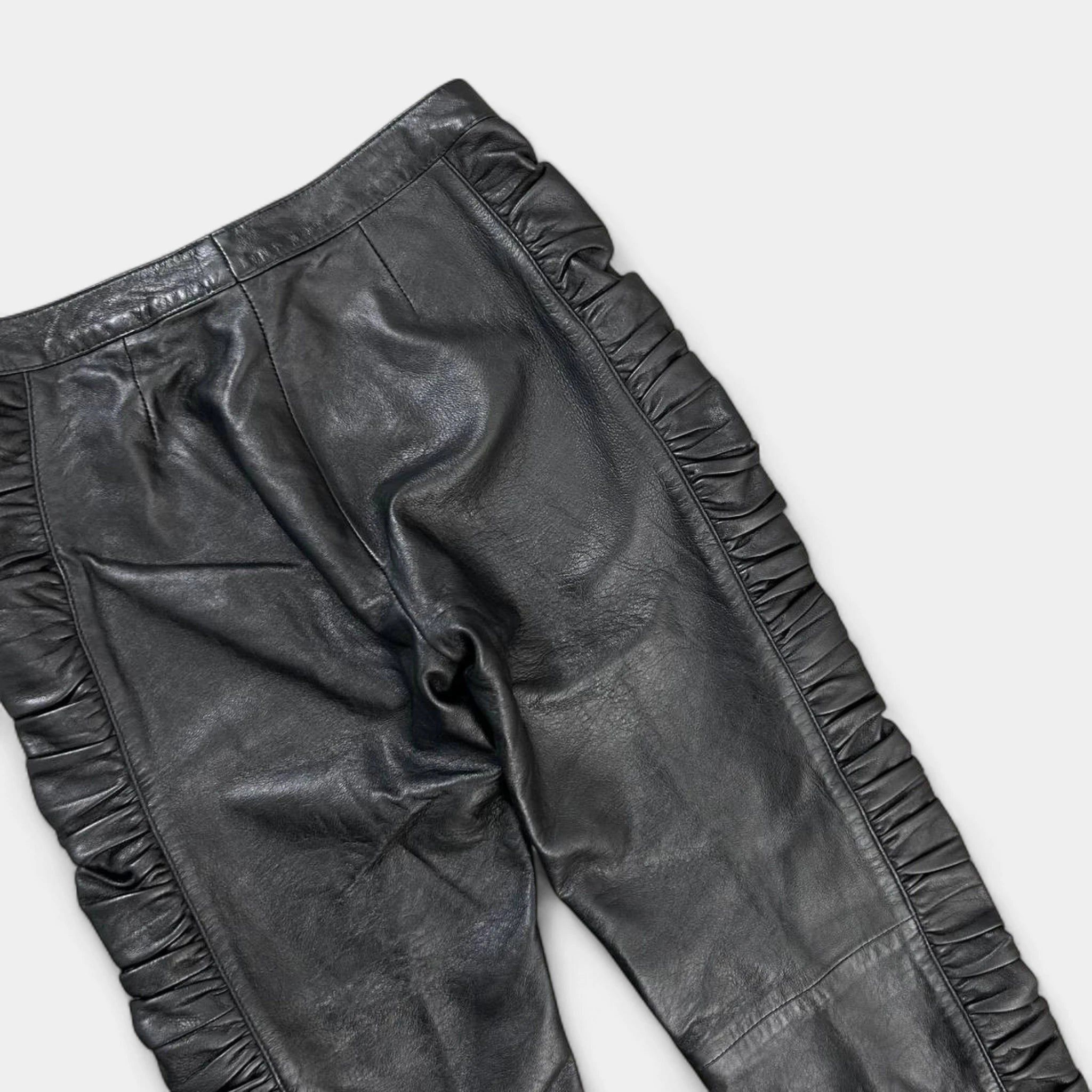 Dolce & Gabbana Dolce & Gabbana 2000's Black Leather Woman Pants Size 25" / US 0 / IT 36 - 4 Thumbnail