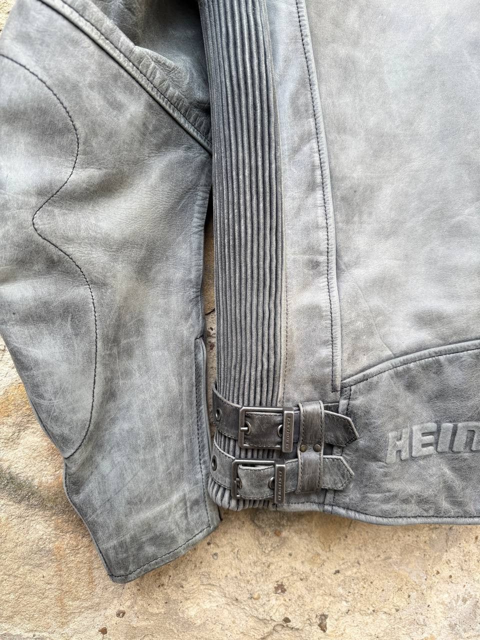 Hein Gericke Hein Gericke Distressed Moto Leather Biker Jacket Cafe Racer Size US L / EU 52-54 / 3 - 9 Thumbnail