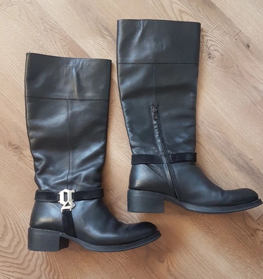 John Galliano Galliano biker leather boots Size US 9 / IT 39 - 2 Thumbnail