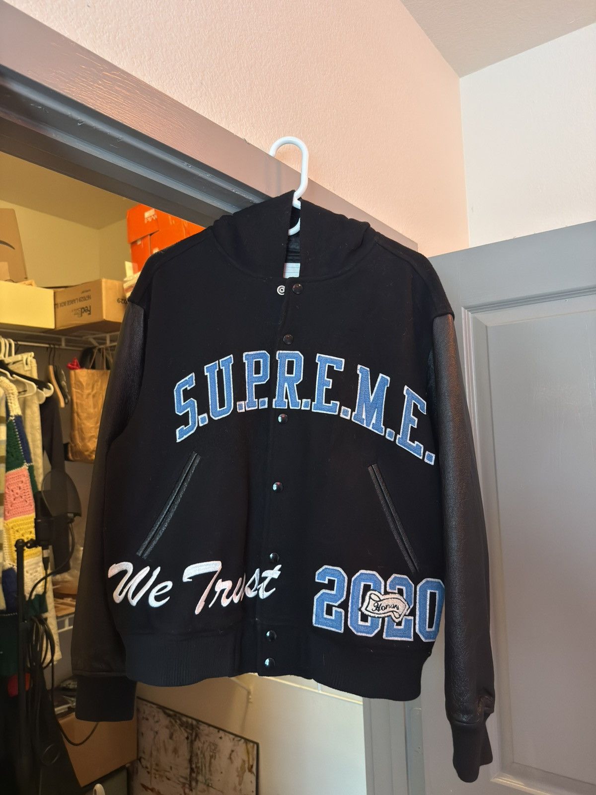 Supreme Supreme King Hooded Varsity Jacket Size US M / EU 48-50 / 2 - 1 Thumbnail