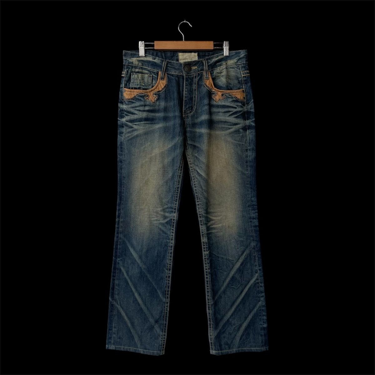 Lolita Jeans Archival Lolita Jeans Fleur-de-lis Suede Patchwork Denim Size US 30 / EU 46 - 1 Thumbnail