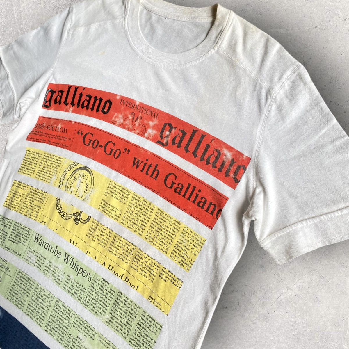 John Galliano Newspaper Gazette Color Block Tee Size US S / EU 44-46 / 1 - 1 Thumbnail