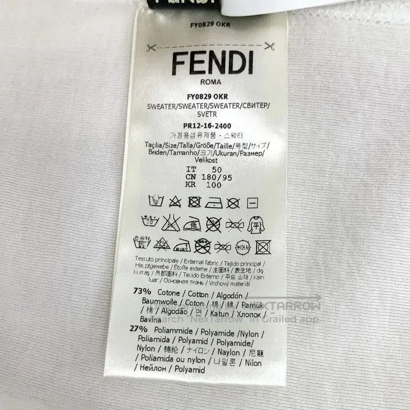 Fendi Fendi White Cotton Men's T-Shirt . Size US L / EU 52-54 / 3 - 7 Thumbnail