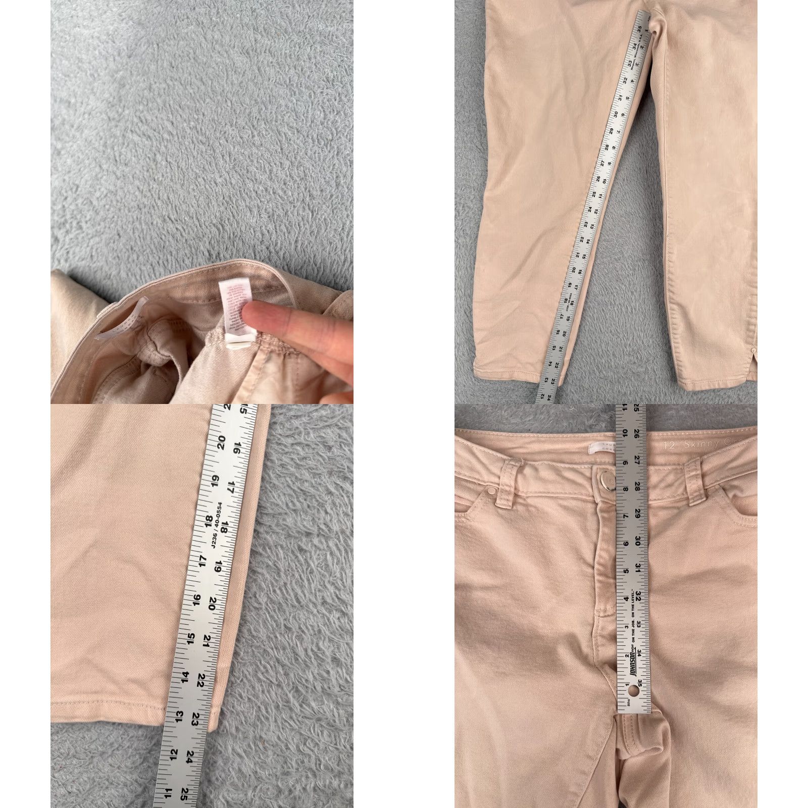 Vintage Lauren Conrad Jeans Women 12 Peach Denim Skinny Crop Mid Rise Cotton Blend 32x23 Size 34" / US 12 / IT 48 - 8 Thumbnail