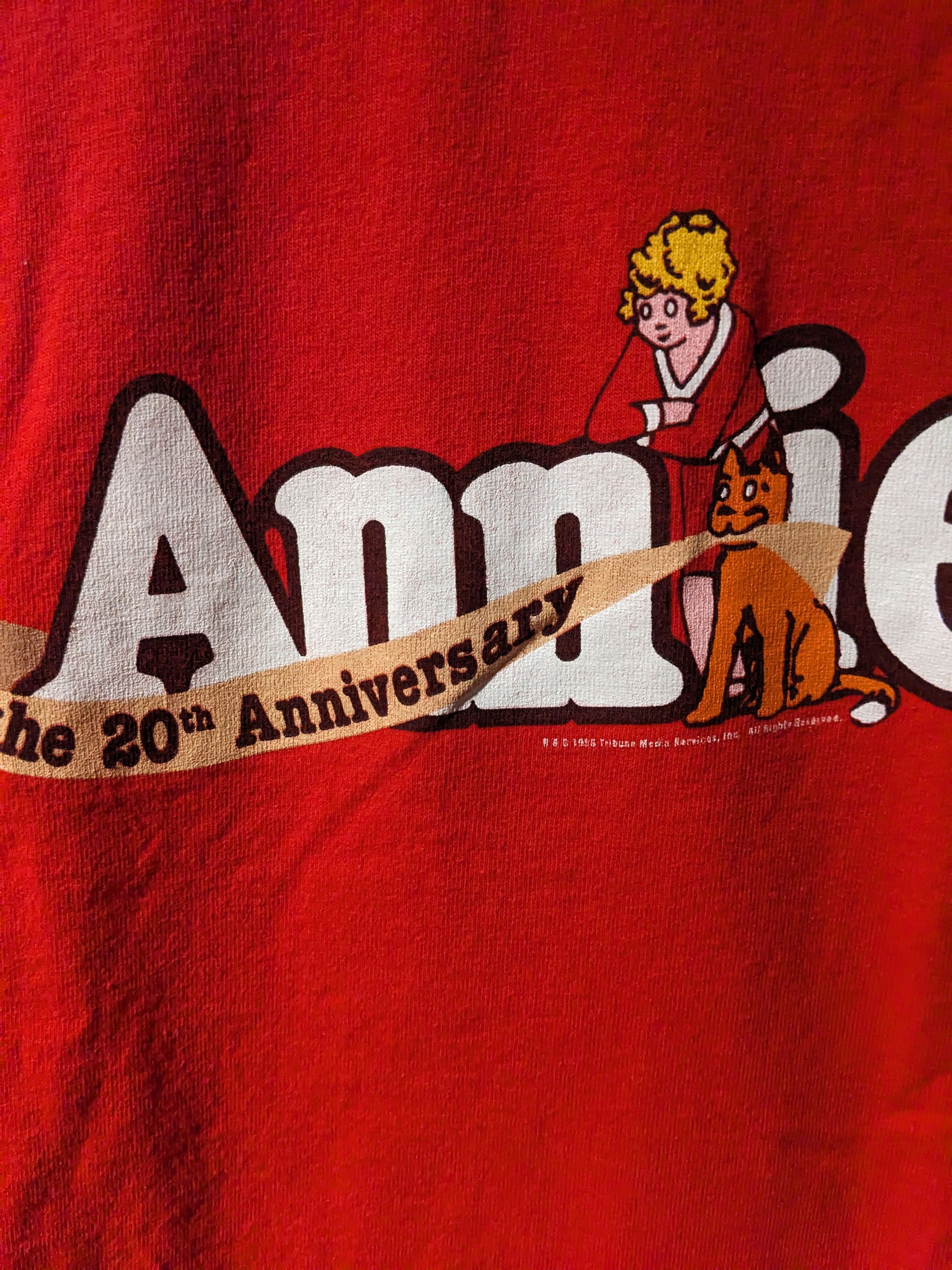 Vintage Vintage 1995 Annie The 20th Anniversary Red Medium T-Shirt Size US M / EU 48-50 / 2 - 2 Thumbnail