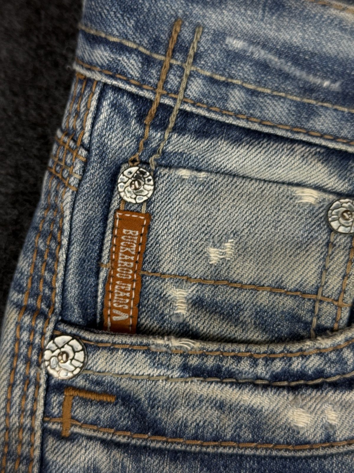 Other Rare Design Distressed Denim Buckaroo Jeans Size US 32 / EU 48 - 3 Thumbnail