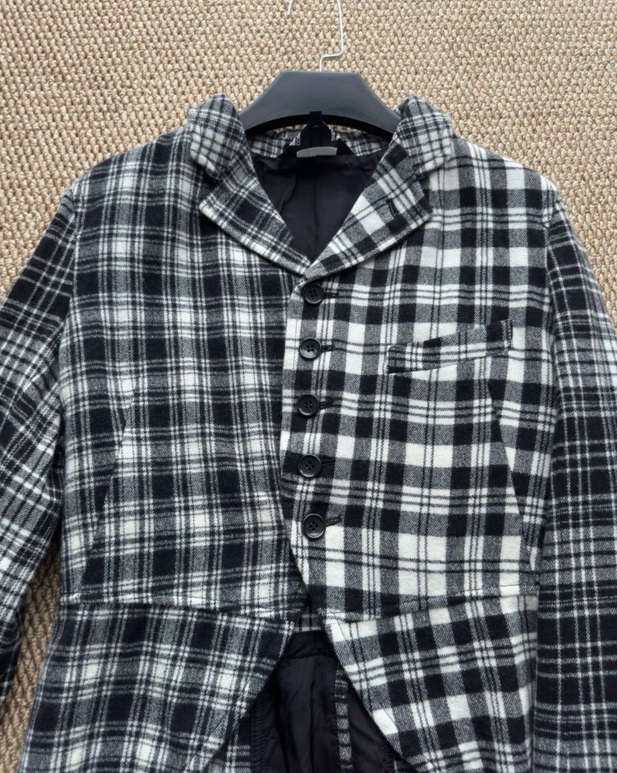Comme des Garcons COMME des GARÇONS Black-White Check Deconstructed Jacket K23 Size US XS / EU 42 / 0 - 5 Thumbnail